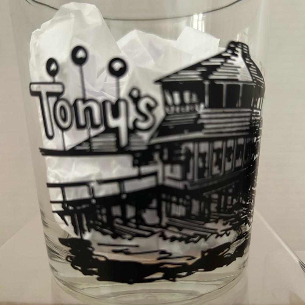 Tony's On The Pier Redondo Beach Ca. Tiki Lowball Cocktail Glasses. Set of 2 Vtg - Picture 5 of 6